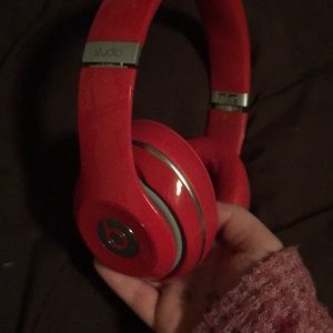 Cherry red studio Beats headphones